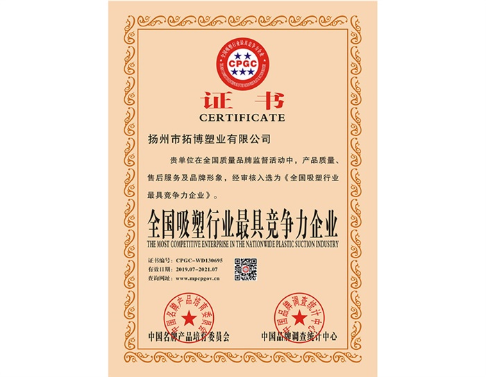 全国吸塑行业最具竞争力企业